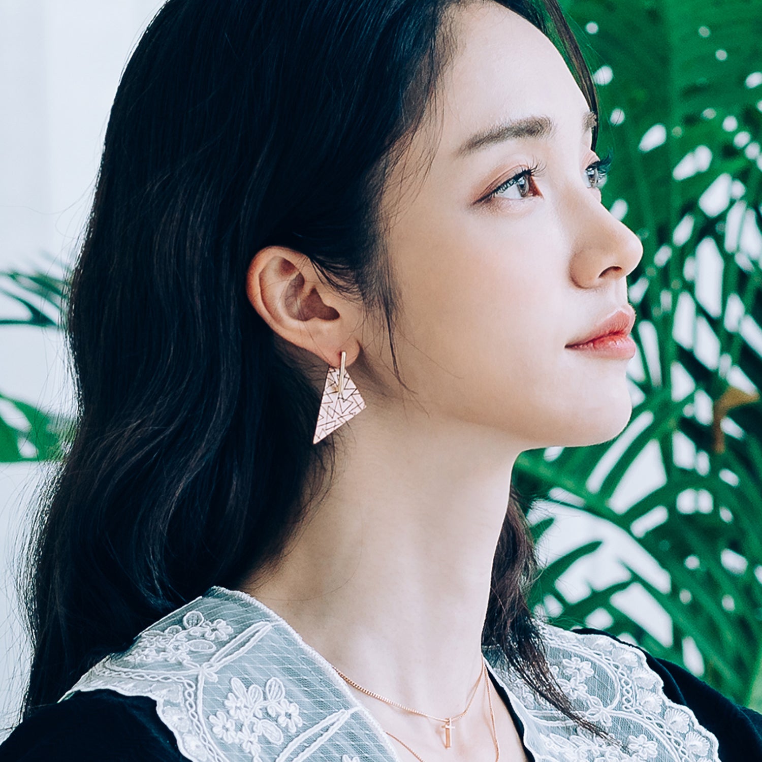 14k gold big earring 18k unique women earring