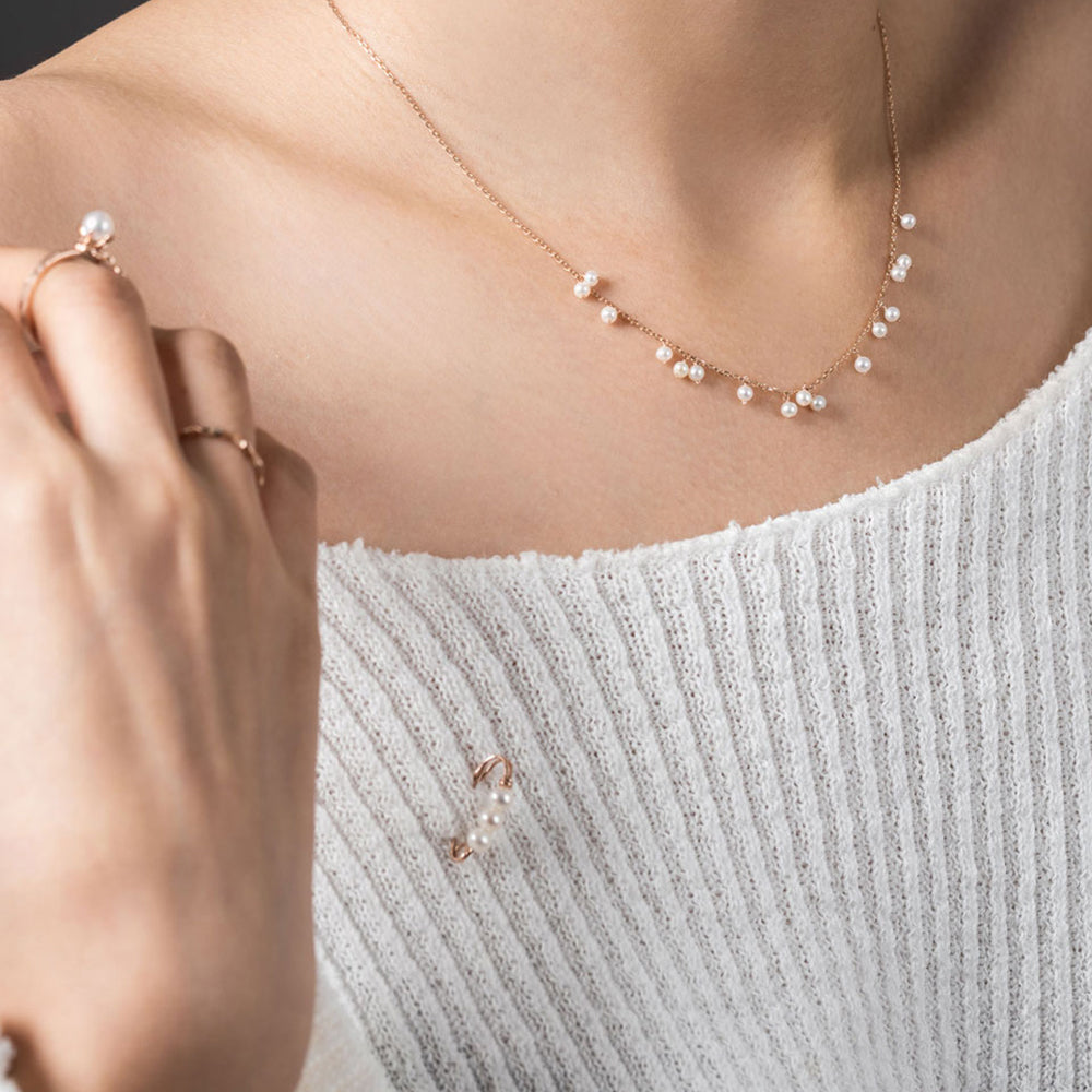 14K 18K Pearl NECKLACE daily drop anniversary gilft anniversary