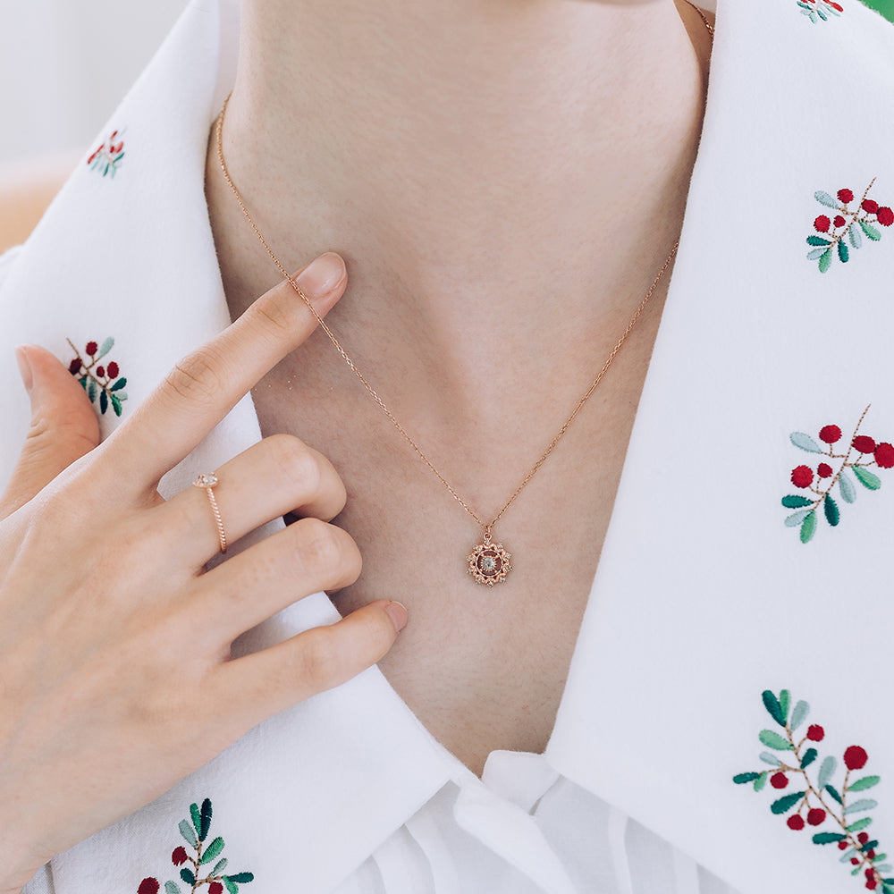 grey rough diamond cognac diamond gift gold necklace 14k 18k