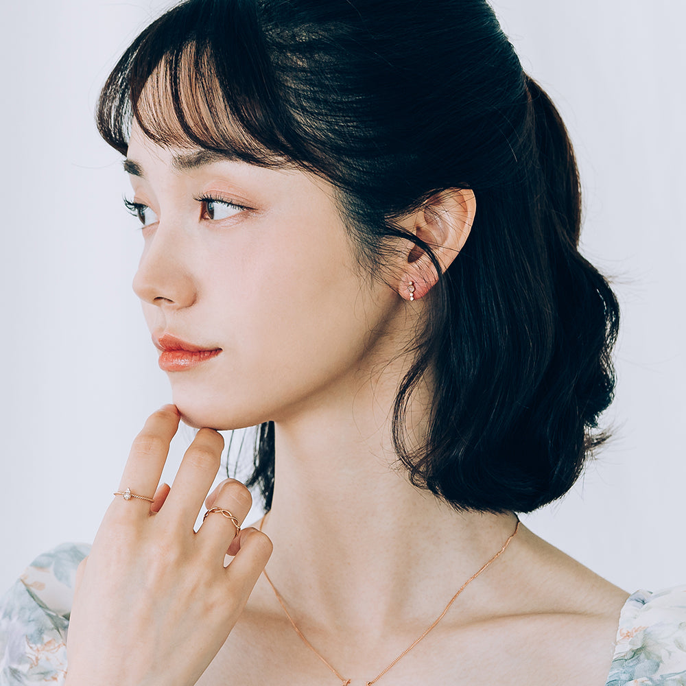 14K 18K gold diamond piercing errings moonstone natural custom jewerly