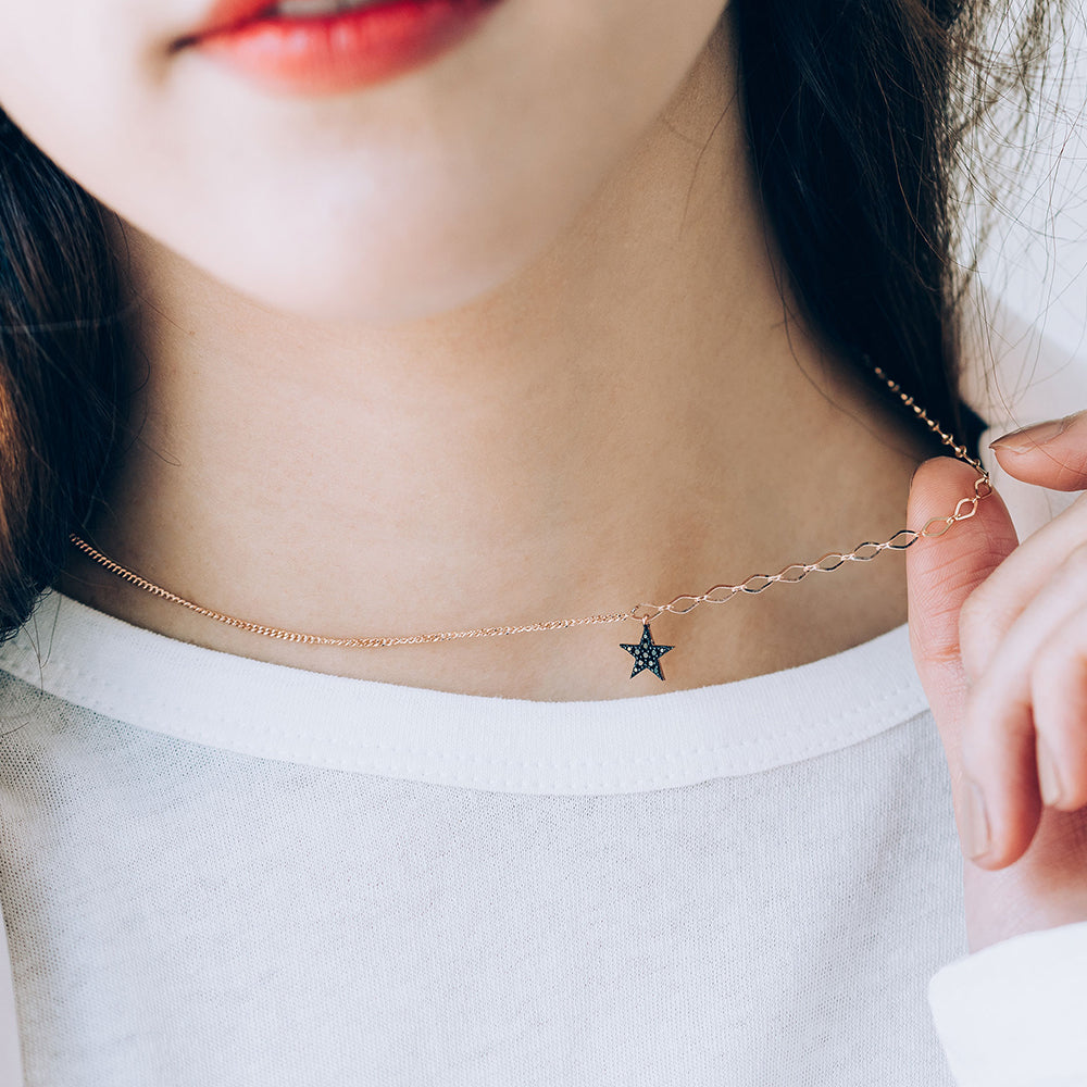 14k 18k black diamond A+++ gold necklace anniversary