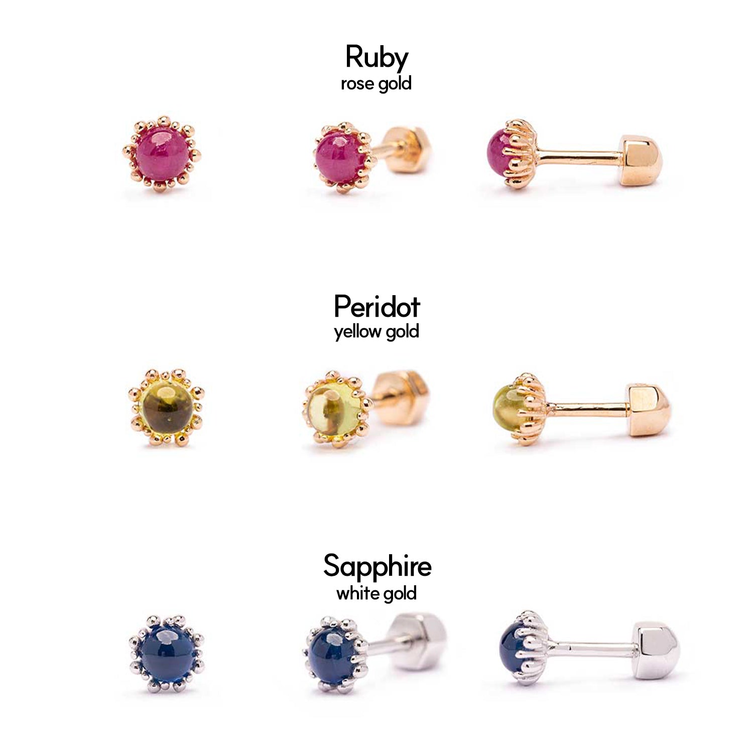 14K gold natural 12 stone piercing 18K errings girl 585 750 KOREA jewerllery