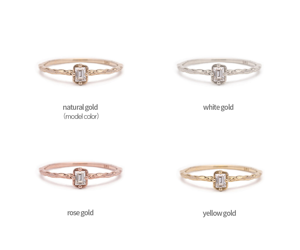 Baguette Q daily fashion simple ring gold 14k 18k