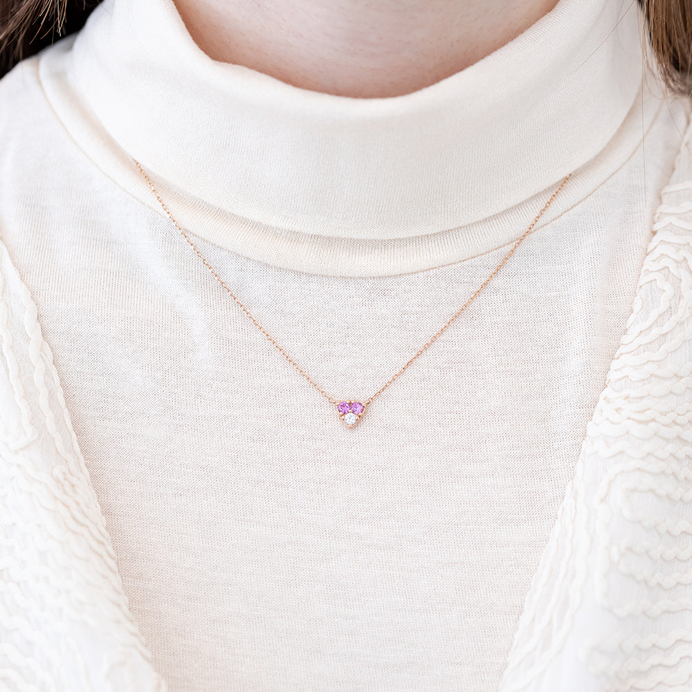 heart stone lovely gold 14k 18k necklace anniversary gift