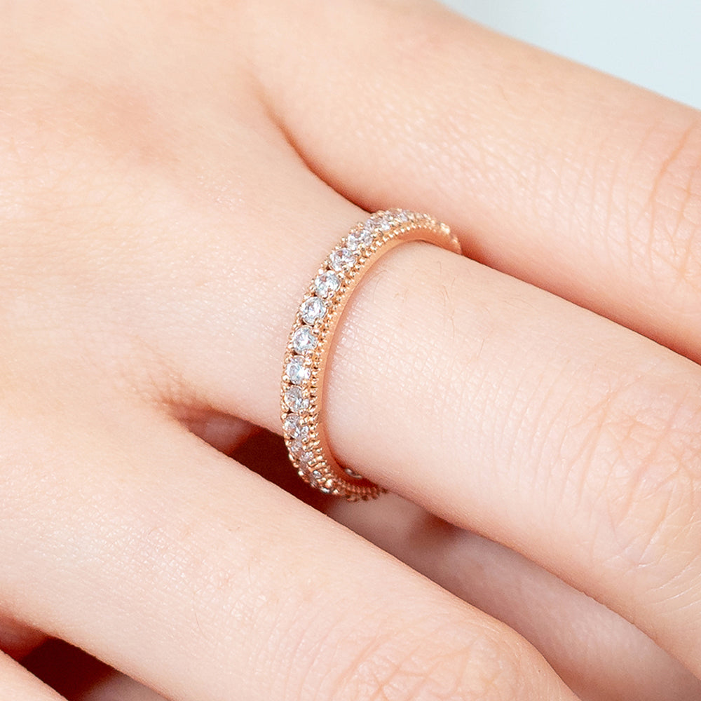 swarovski tennis ring wedding guard ring 14k 18k gold layered band jewerly