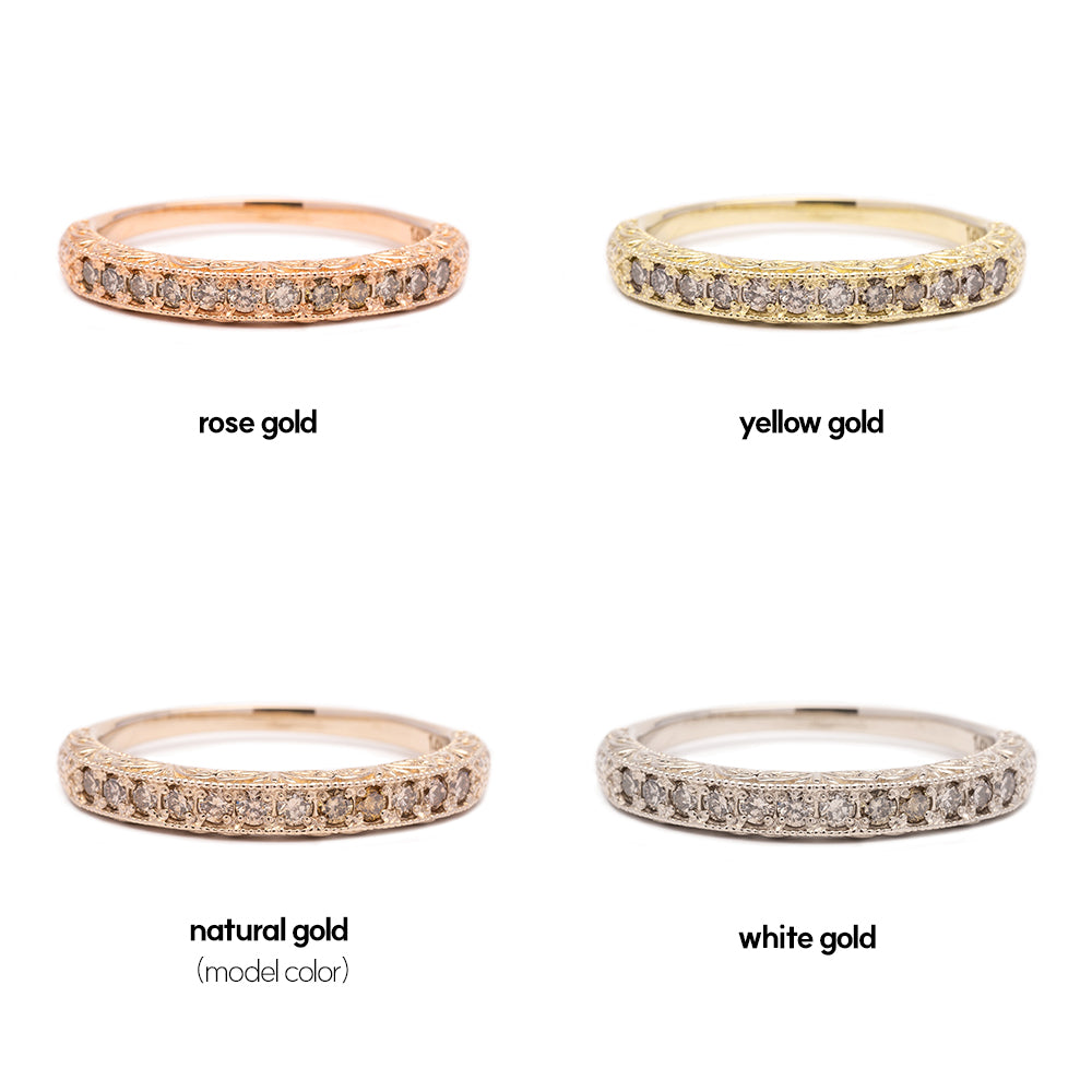 14k 18k gold diamond wedding ring multi cognac diamond anniversary gift