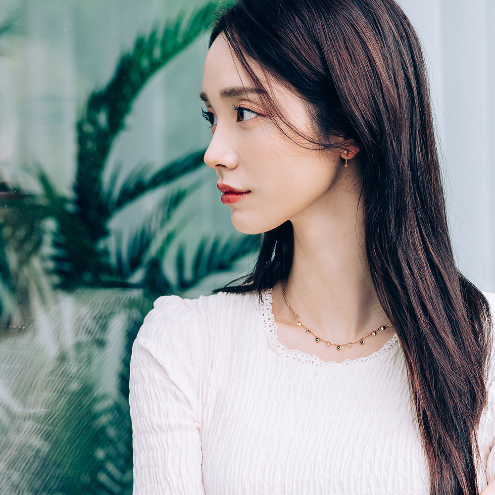 GOLD blue rough diamond A++ necklace drop design