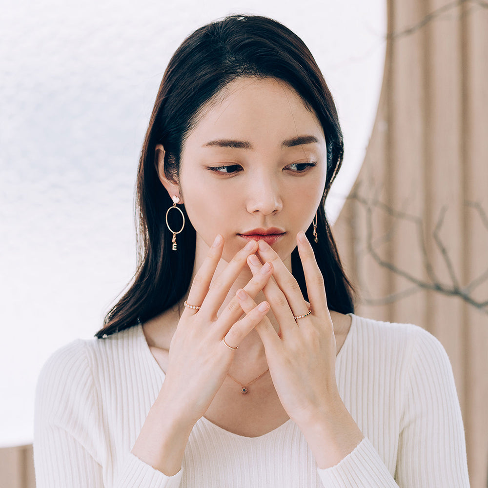 14k 18k gold hoop earring big round LOVE unique women earring custom jewerly