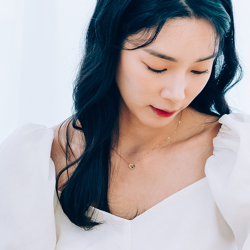 14k 18k heart pendant blue diamond A+++ necklace gilft