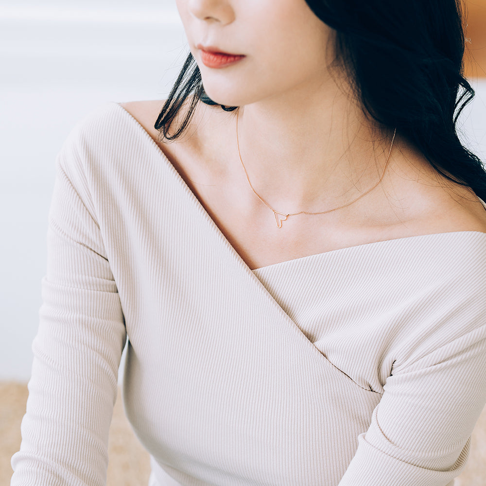 14K 18K heart chain gold necklace anniversary jewellery gift