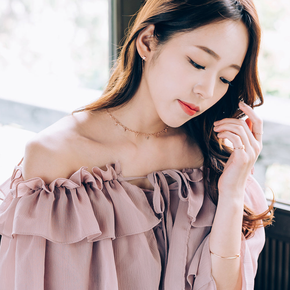 14k 18k black diamond GOLD chocker necklace chain handmand korea