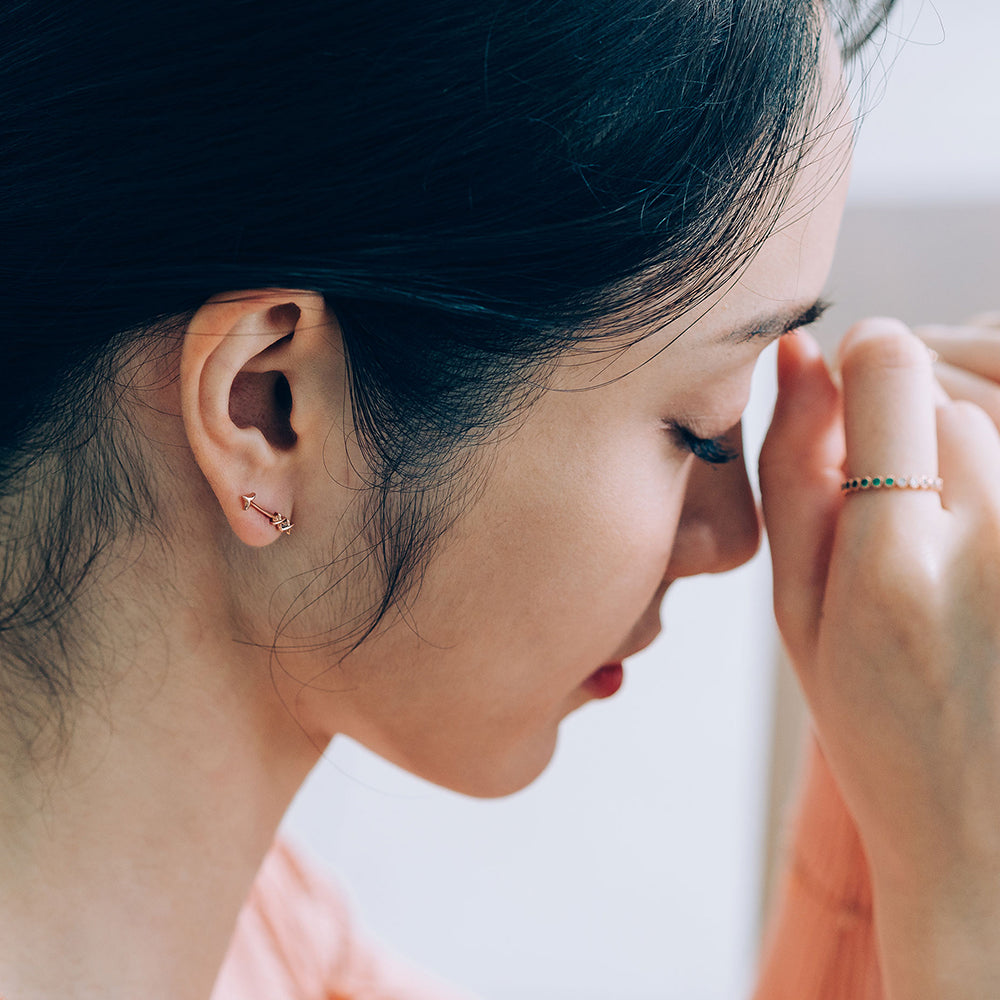 lattering estilo LOVE cupit gold earring 14k 18k GOLD