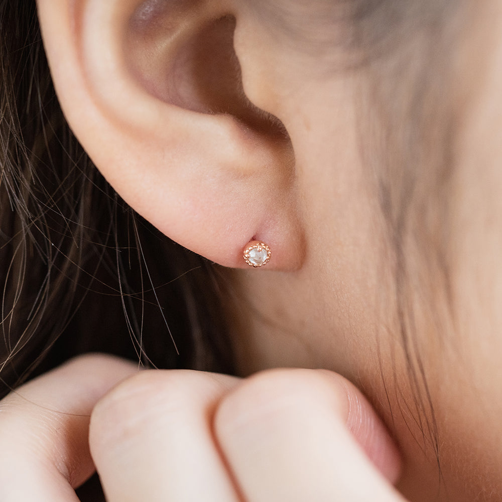 14K gold gray black diamond piercing 18K errings jewelry simple gift