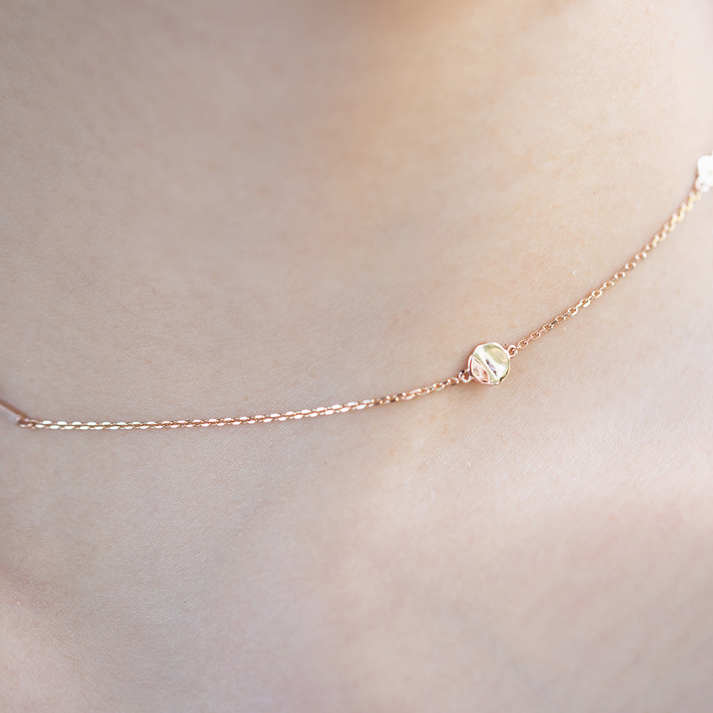 14K 18K Gold Chain Choker Necklace with Cross