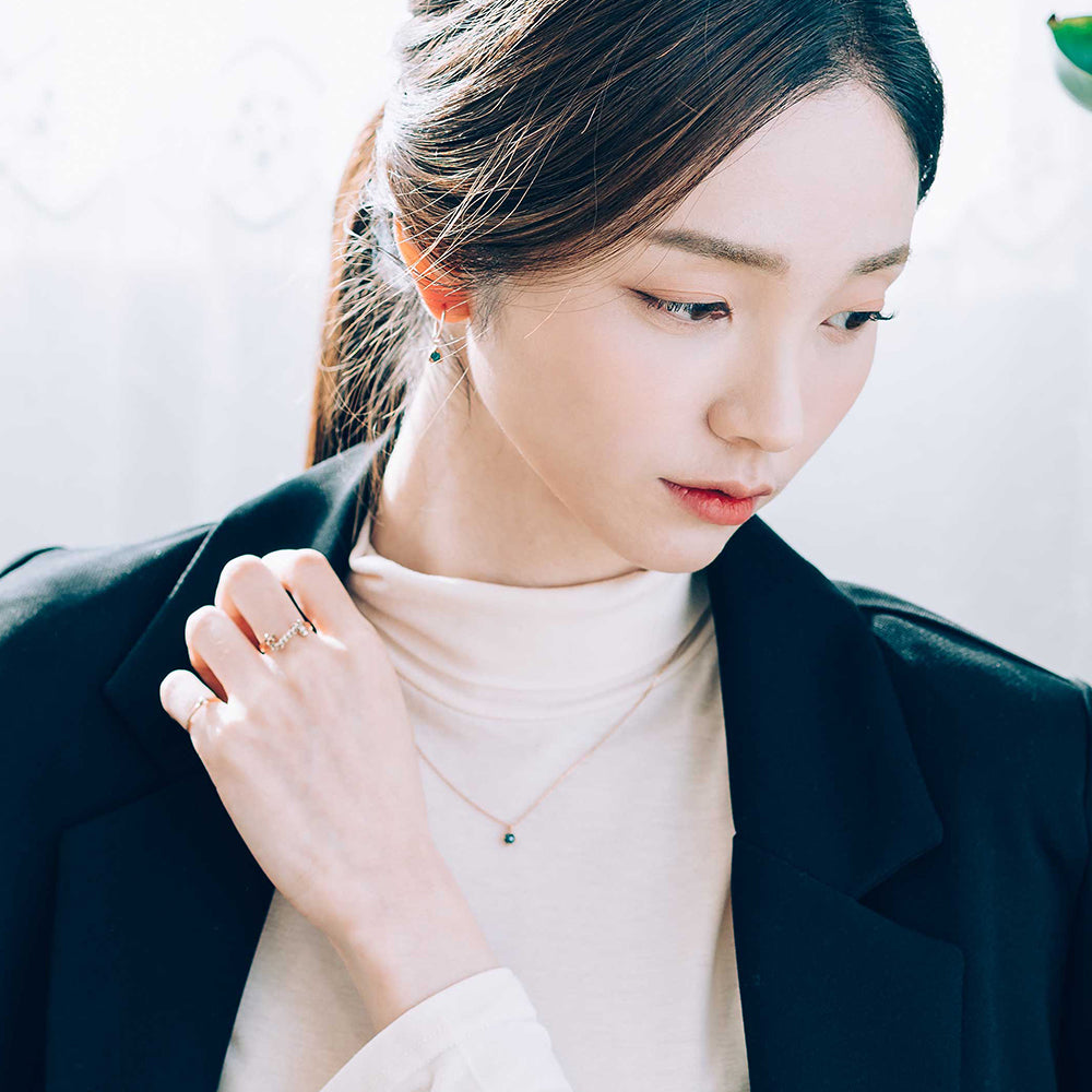 0.2 carat diamond blue rough rose cut dia necklace anniversary gift