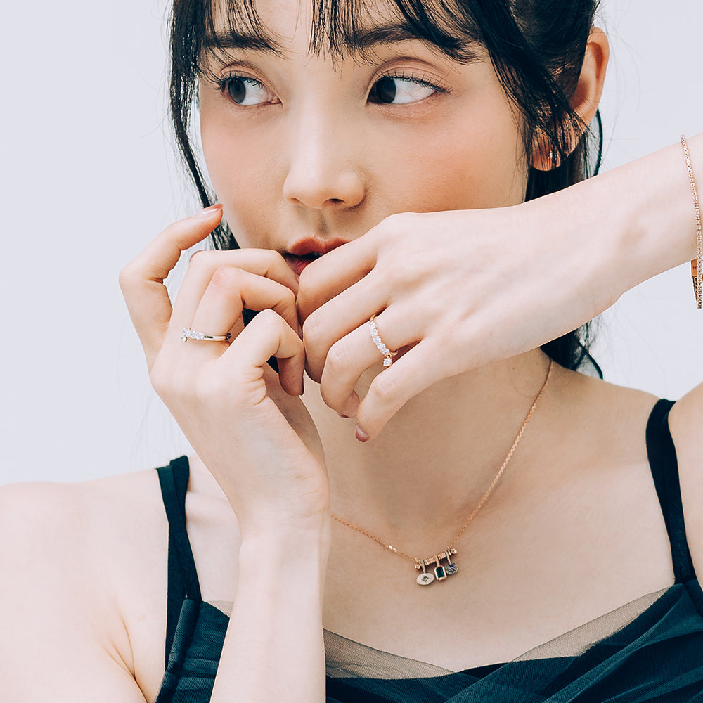 gold 0.10 ct diamond charm dangle ring wedding ring 14k 18k gift