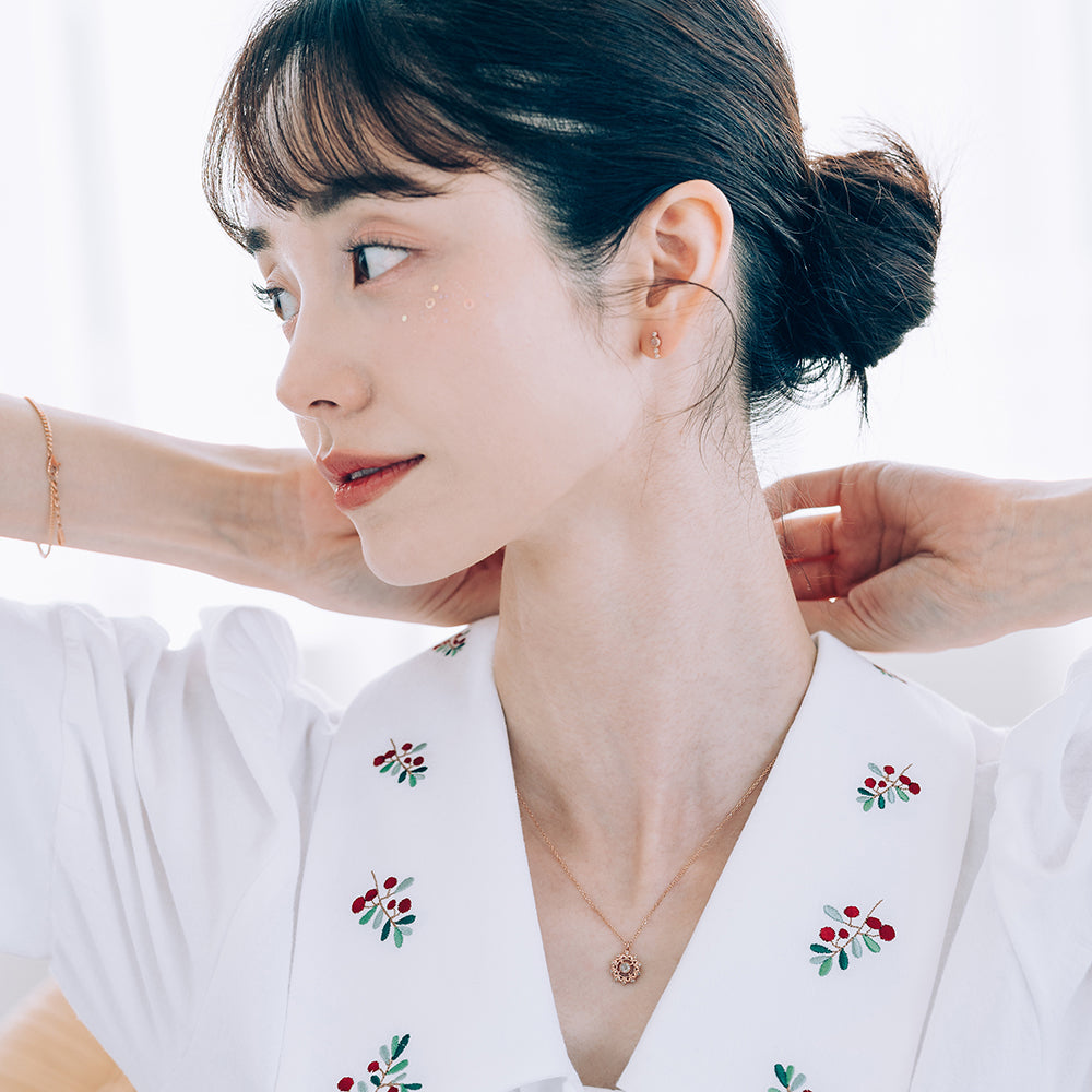 grey rough diamond cognac diamond gift gold necklace 14k 18k