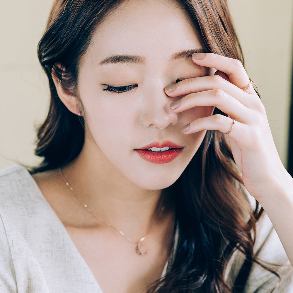 14k 18k moon gold necklace girlfriend gift anniversary