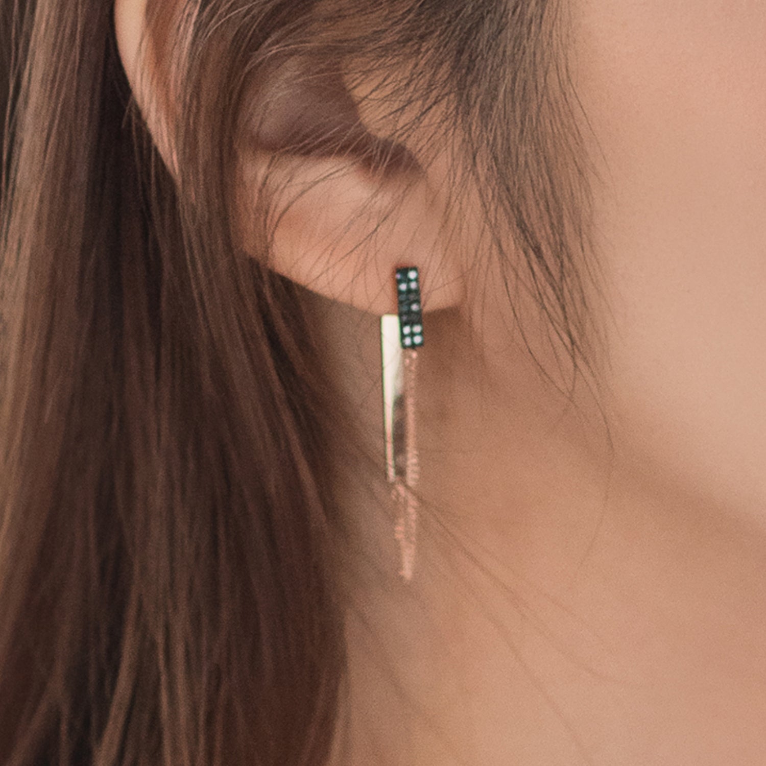 14k blue diamond A+++ earring 18k daily K jewelry GOLD jewellery