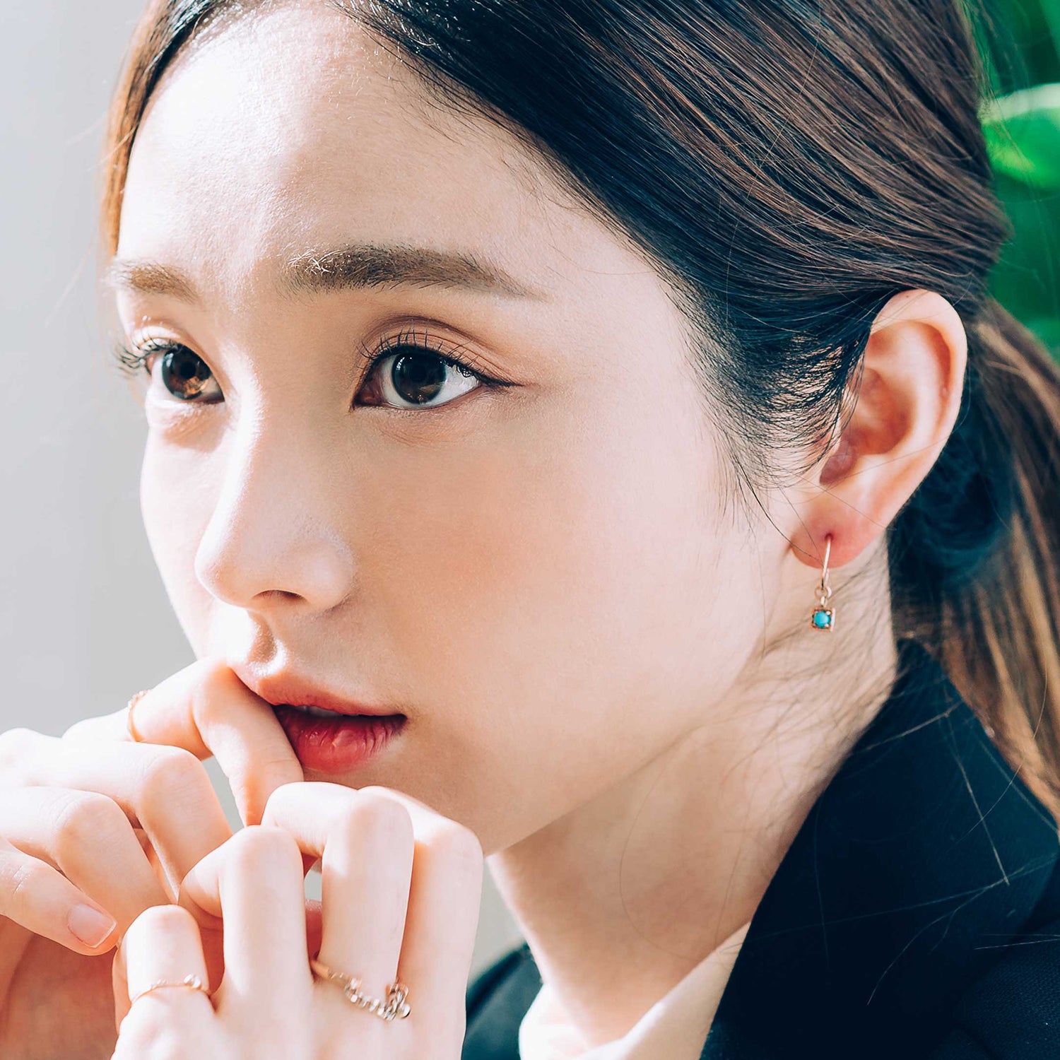 14k 18k gold earring  malachite turquoise K jewellery jewelry