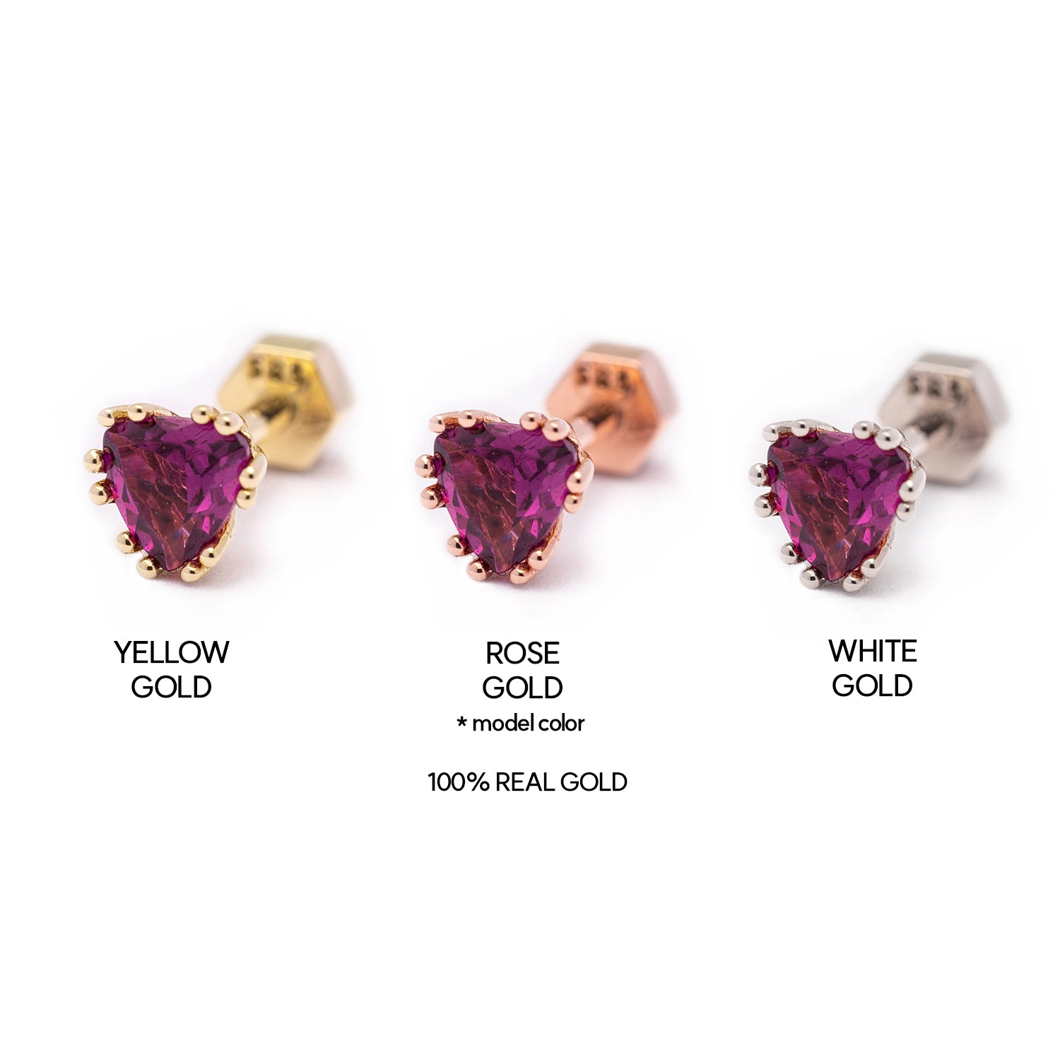 14K piercing 18K natural stone garnet errings simple gift K jewelry