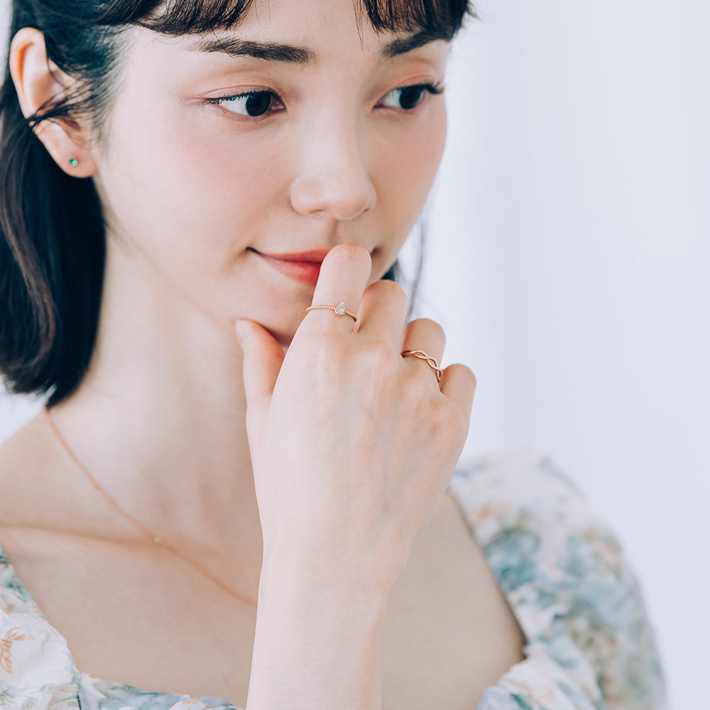 water drop design ring diamond A+++ elegant luxurious wave band 14k 18k gold