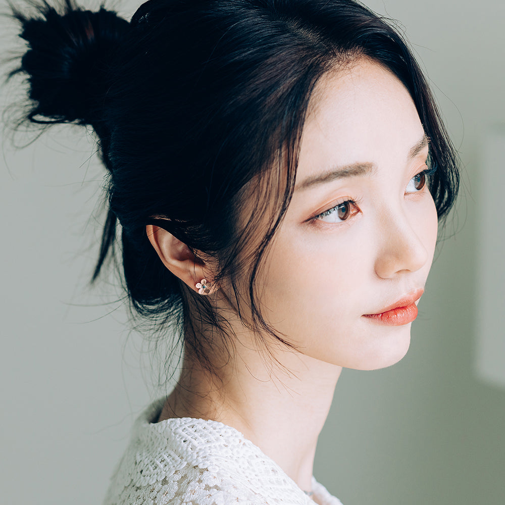 14K 18K blue diamond gold piercing errings simple custom jewerly