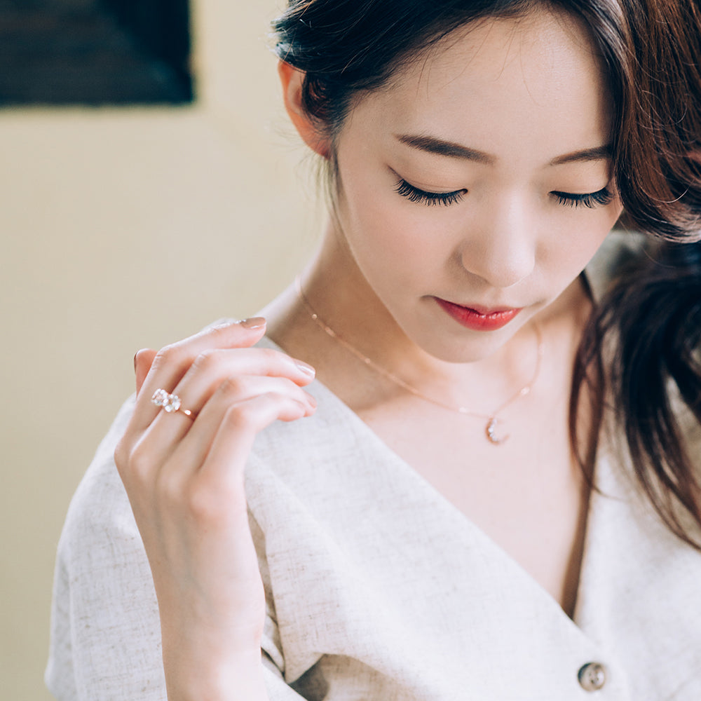 14k 18k moon gold necklace girlfriend gift anniversary