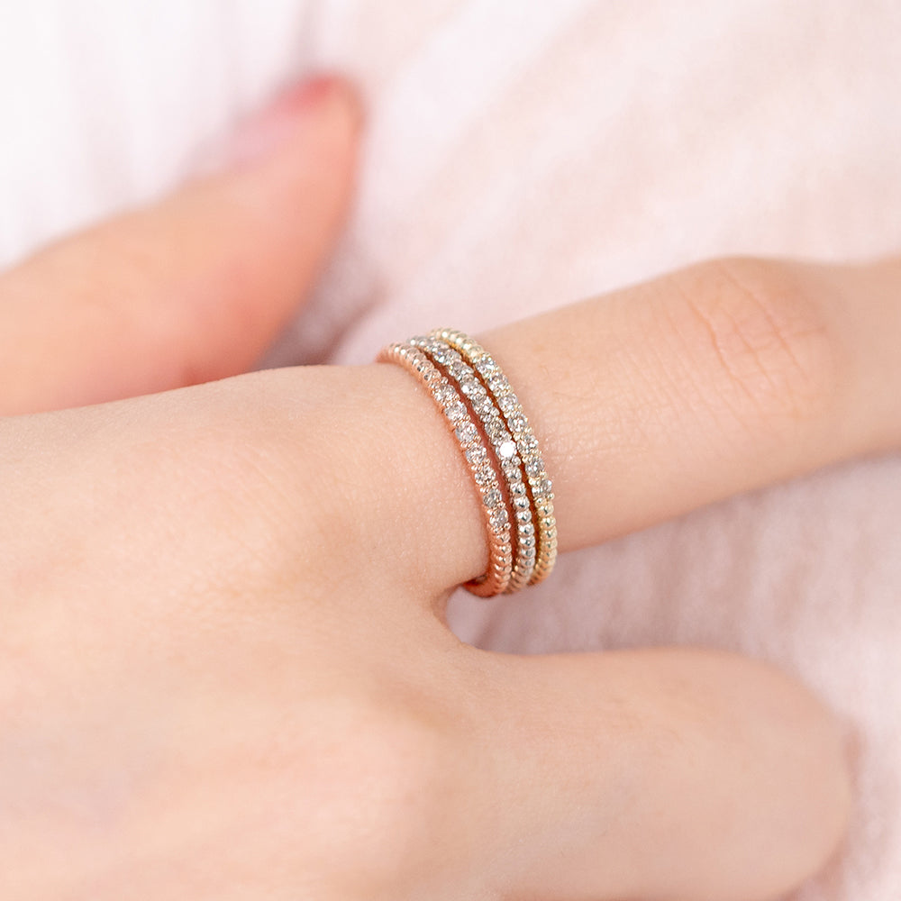 Diamond guard ring 14k 18k gold Women’s layered diamond band