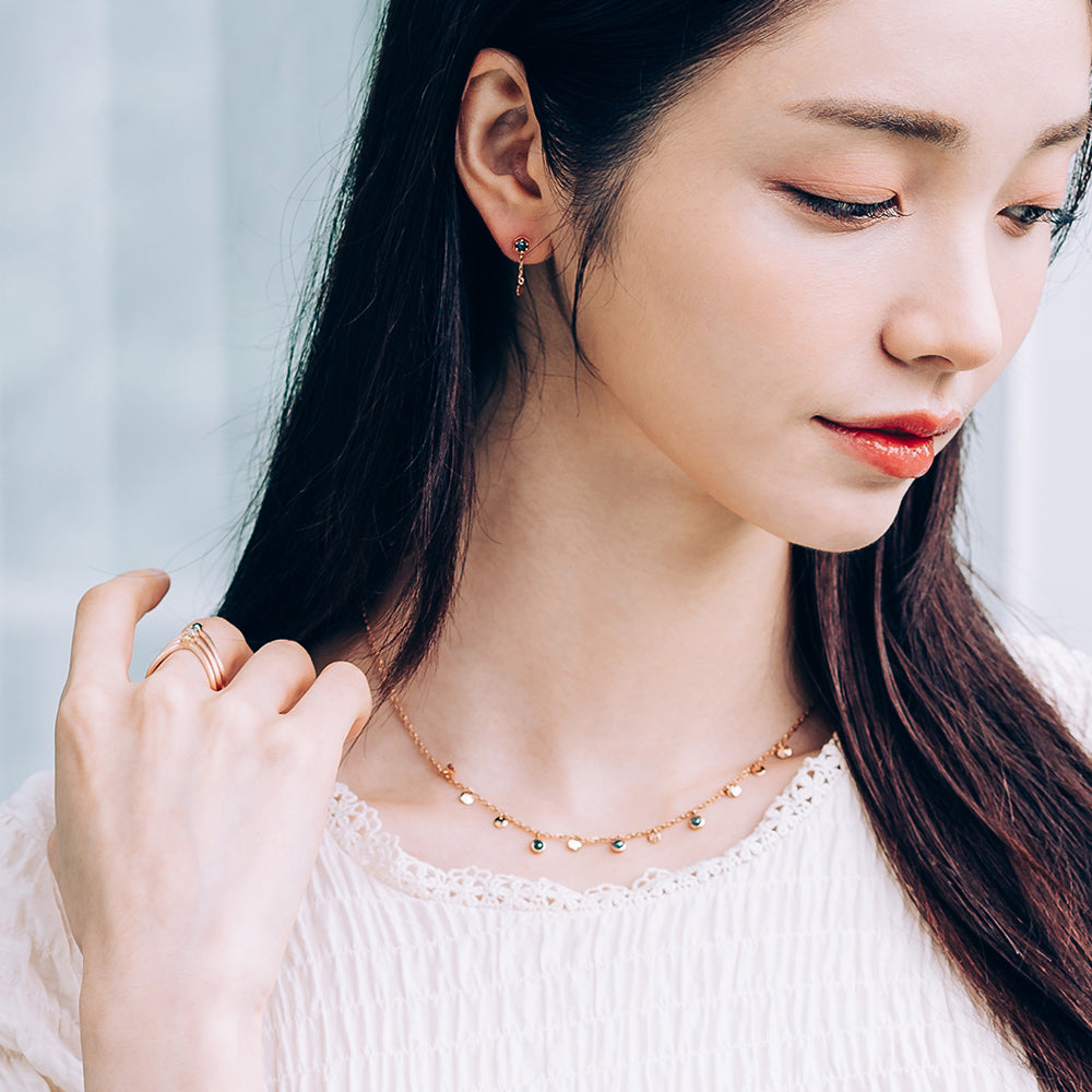 GOLD blue rough diamond A++ necklace drop design