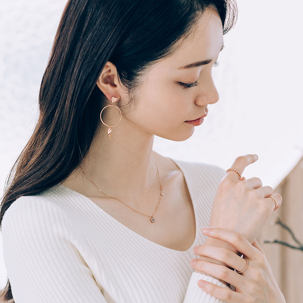 flower design necklace rough diamond A+++ gold 14K 18K