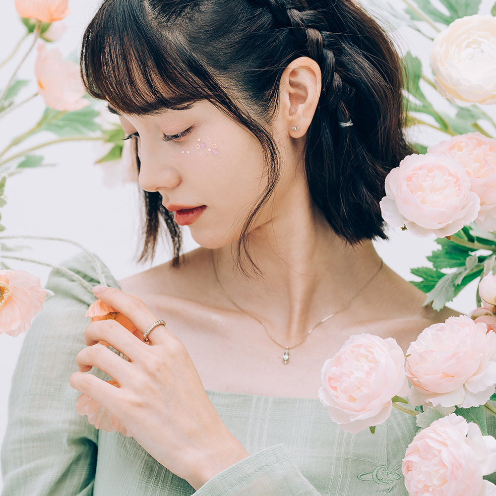 14k 18k green sapphire diamond A+++ simple wedding gift gold necklace