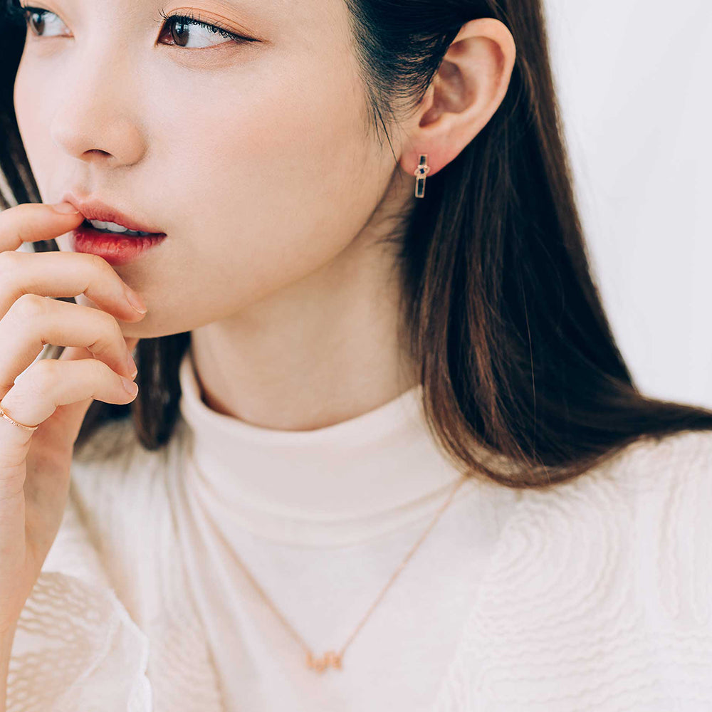 blue diamond A+++ love lettering necklace GOLD 14k 18k