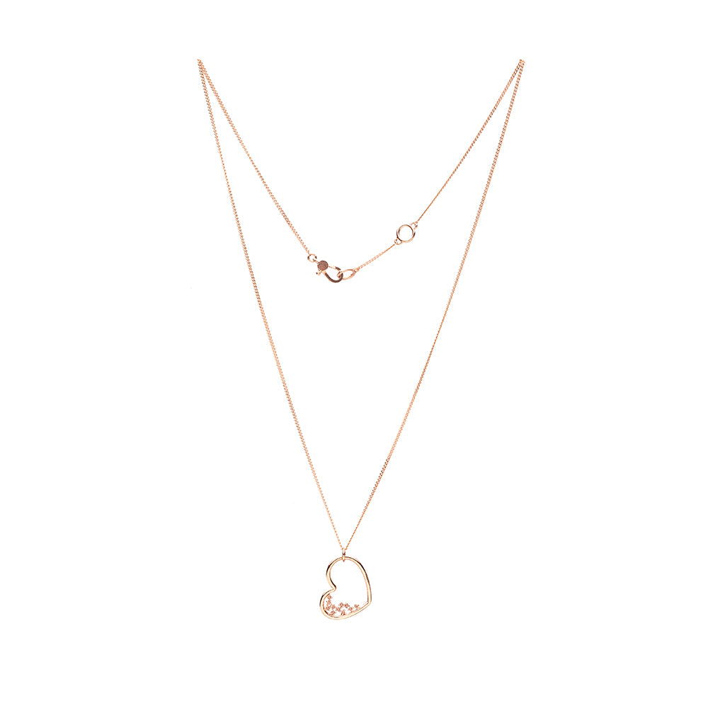 14k 18k heart diamond A+++ GOLD necklace propose wedding anniversary gift