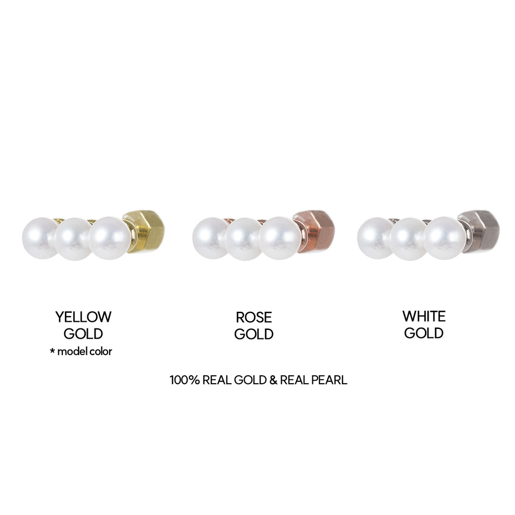 14K gold natural pearl piercing 18K errings gift girl K jewelry