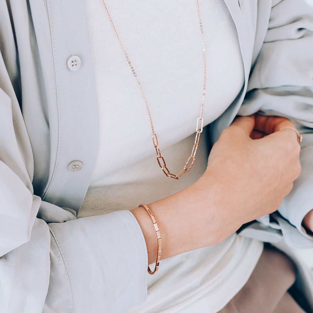 14k 18k gold long necklace mului-way 85cm 33.5" luxury gold anniversary gift