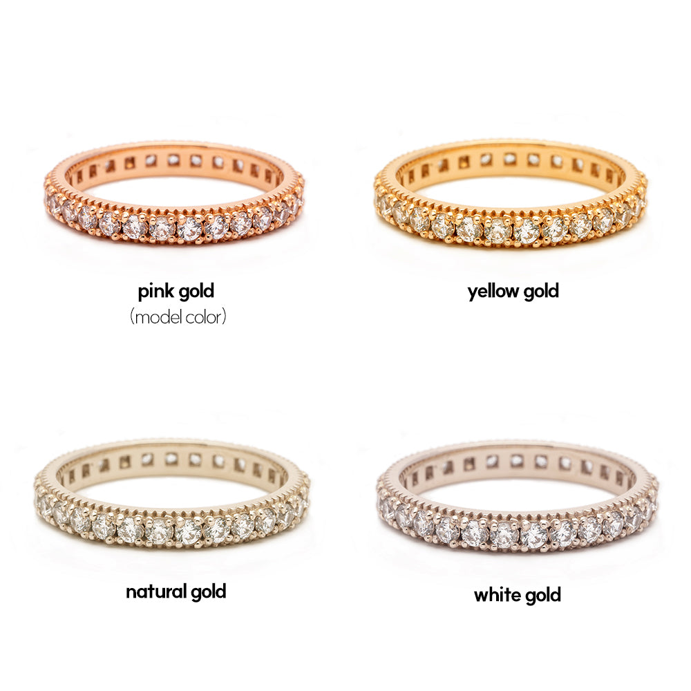 swarovski tennis ring wedding guard ring 14k 18k gold layered band jewerly