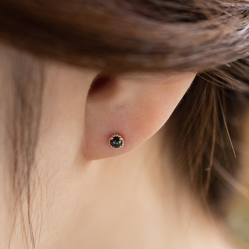 14K gold gray black diamond piercing 18K errings jewelry simple gift