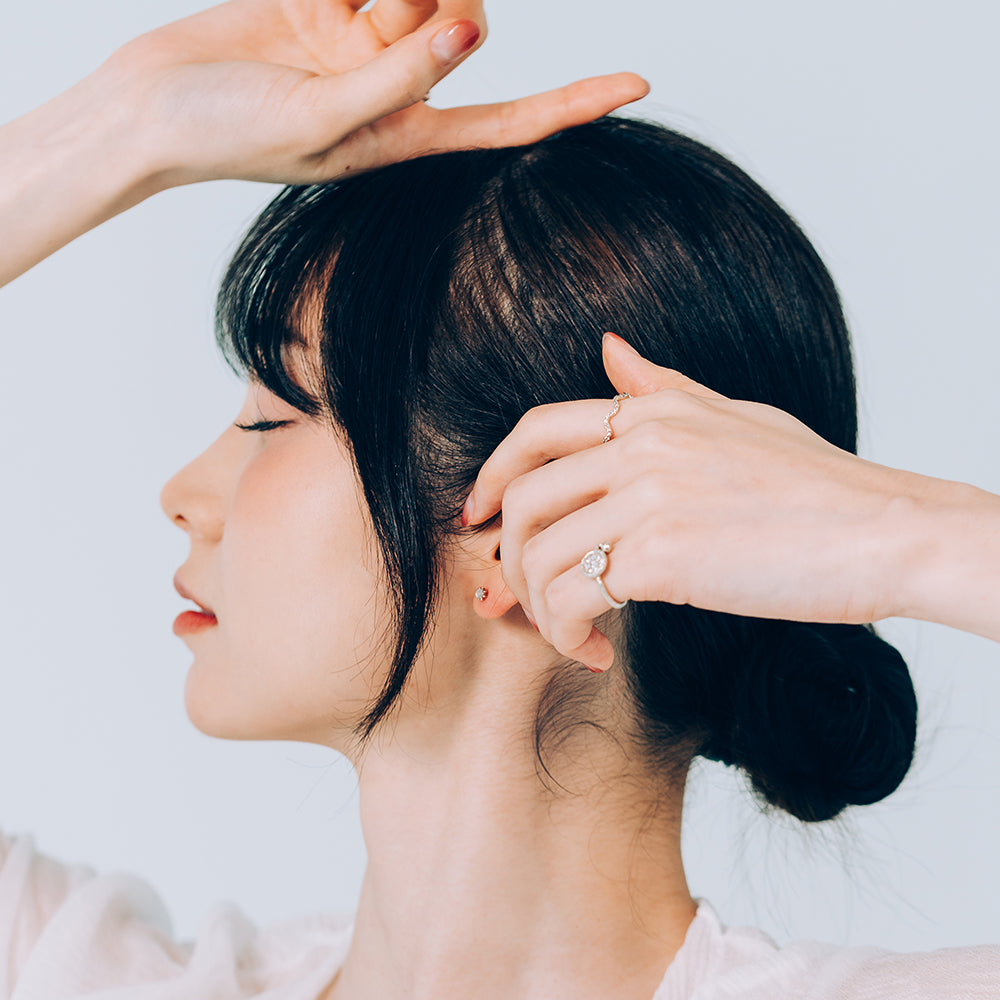 gold diamond A+++ wave ring wedding band gift