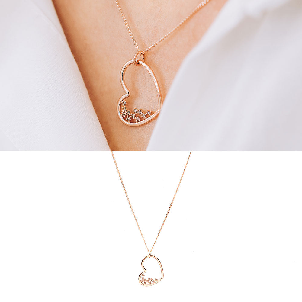 14k 18k heart diamond A+++ GOLD necklace propose wedding anniversary gift