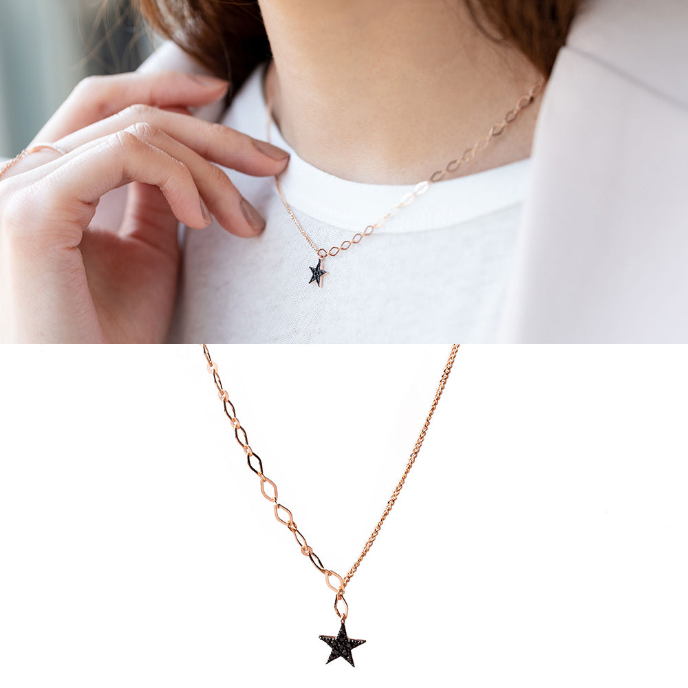 14k 18k black diamond A+++ gold necklace anniversary