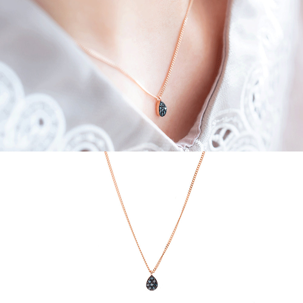 14k 18k water drop blue diamond A+++ necklace girlfriend gift