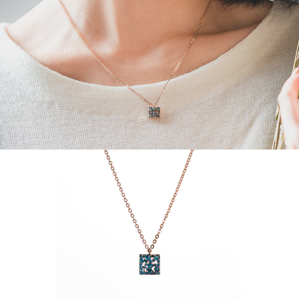 Blue diamond A+++ NECLACE 14K 18K anniversary gift