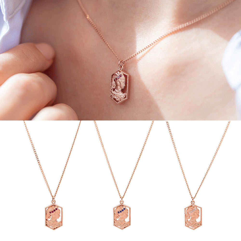 14k 18k daily diamond Ruby Sapphire necklace office wear jewelry gift