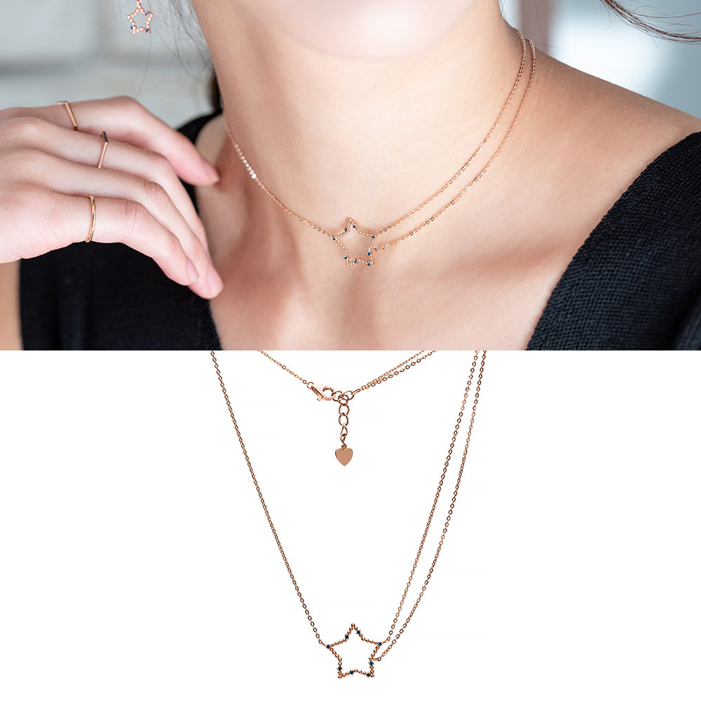 14k 18k blue diamond GOLD necklace chocker gift