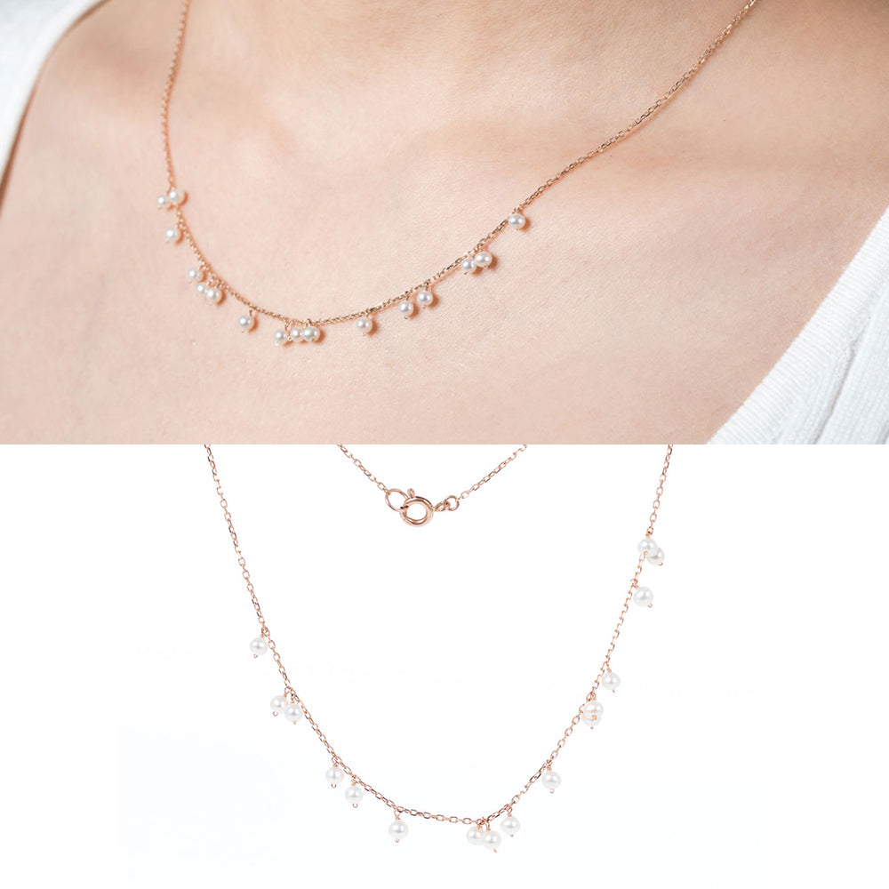 14K 18K Pearl NECKLACE daily drop anniversary gilft anniversary