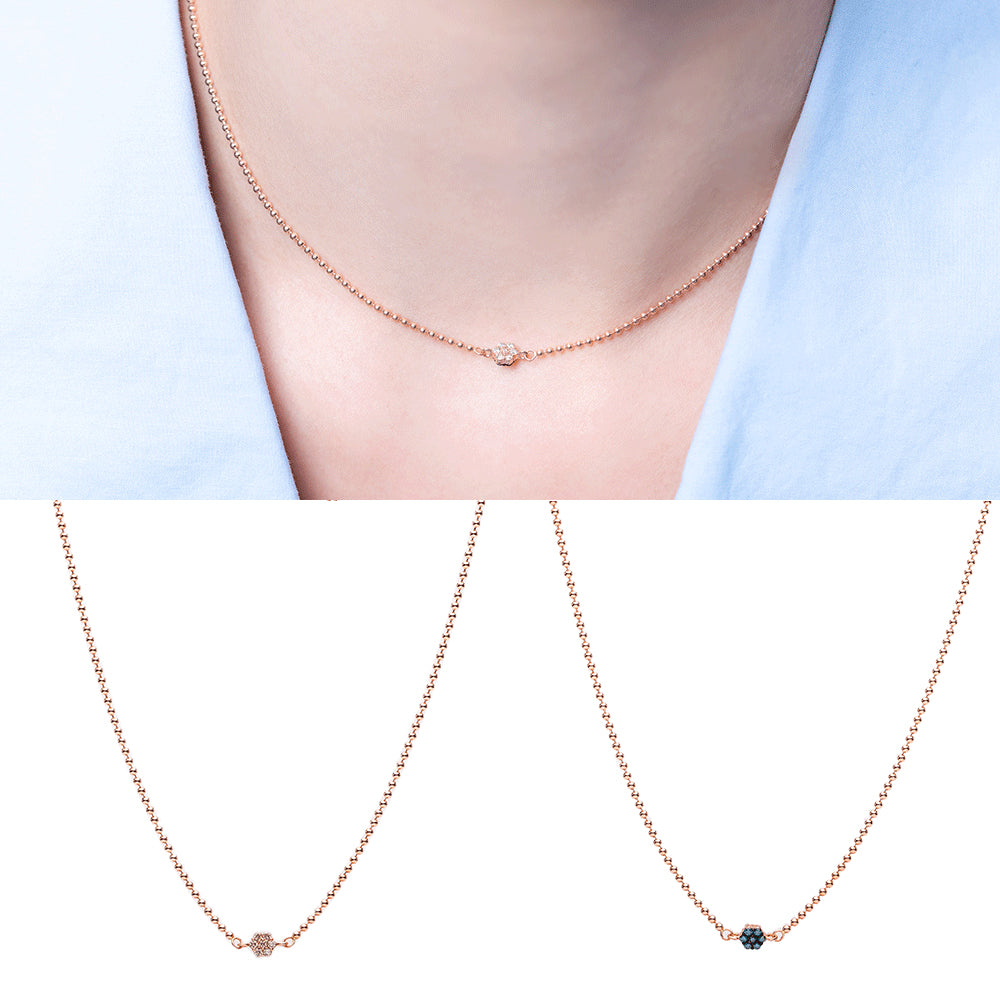 14k 18k gold boll chain necklace ckocker multi-way diamond A+++