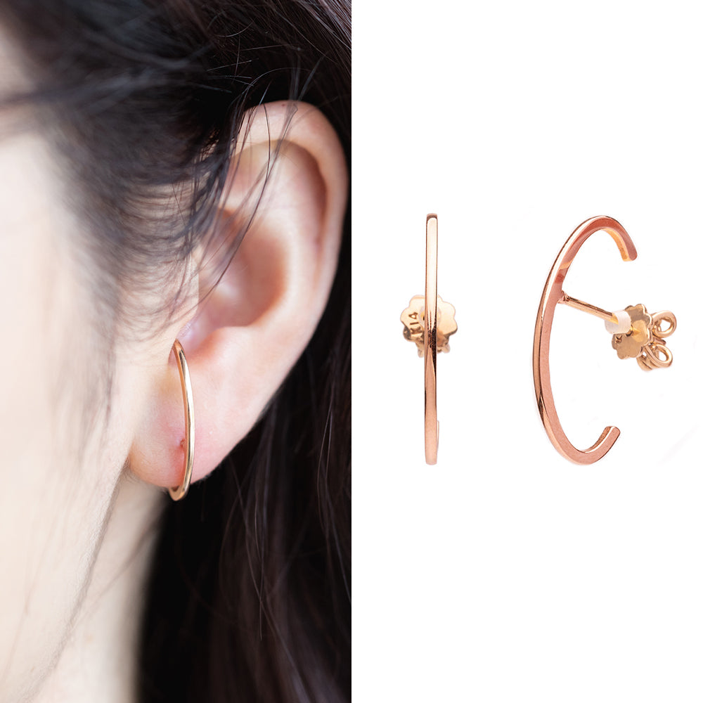 14k 18k gold earcuff 585 750 simple unique earring