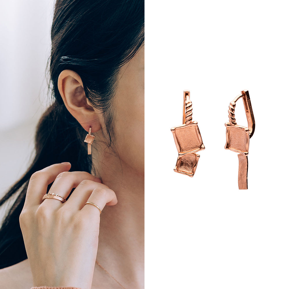 14k 18k one-touch gold earring K jewellery jewelry