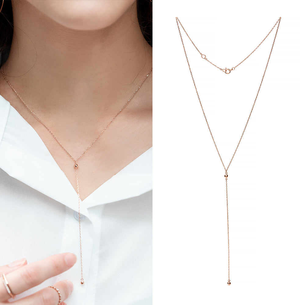 14k 18k Y long necklace gold handmade custom jewellery